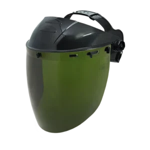 Careta Rocket con visor IR 3.0 en policarbonato, protección facial contra radiación infrarroja y UV, diseño tipo burbuja con ajuste ratchet y certificación ANSI Z87.1.