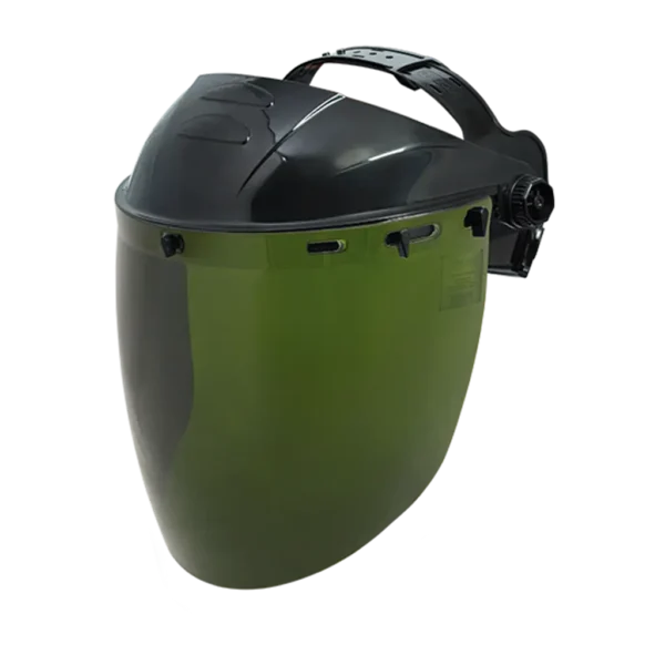 Careta Rocket con visor IR 3.0 en policarbonato, protección facial contra radiación infrarroja y UV, diseño tipo burbuja con ajuste ratchet y certificación ANSI Z87.1.