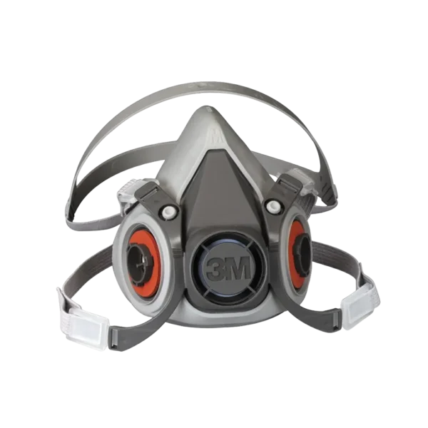 respirador media cara 3m de silicona con doble cartucho, reutilizable, compatible con filtros y cartuchos para gases, vapores y partículas