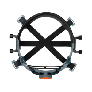Suspensión con 6 apoyos fabricada en cinta de poliéster de 20 mm, con sistema de ajuste tipo ratchet. Compatible con cascos tipo I clase E y G según norma ANSI Z89.1-2014. Incluye banda frontal acolchada e intercambiable y soporte interno en silicona para mayor comodidad.