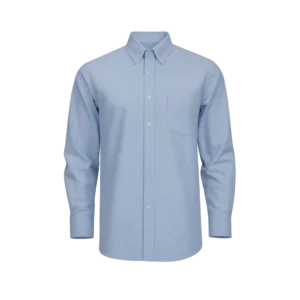 camisa oxford en colores azul y blanca, tela nacional textilia, con botones y diseño formal