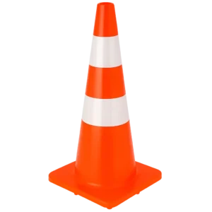 Cono vial de PVC con dos cintas reflectivas para señalización en carreteras u obras