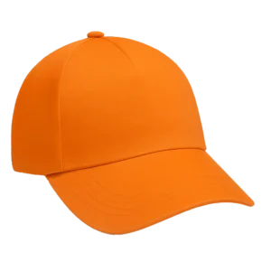 Cachucha de cinco cascos en dril, con visera, banda interna y hebilla ajustable posterior.