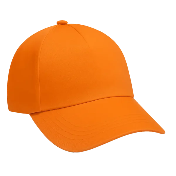 Cachucha de cinco cascos en dril, con visera, banda interna y hebilla ajustable posterior.