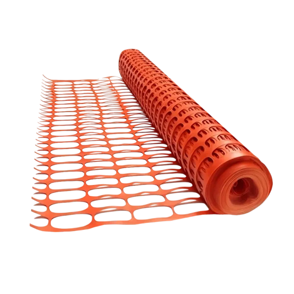 Malla perimetral naranja de polietileno HDPE para señalización y delimitación de áreas de trabajo