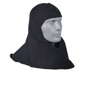 escafandra en dril con cobertura de cabeza, cuello y hombros, cierre con velcro frontal